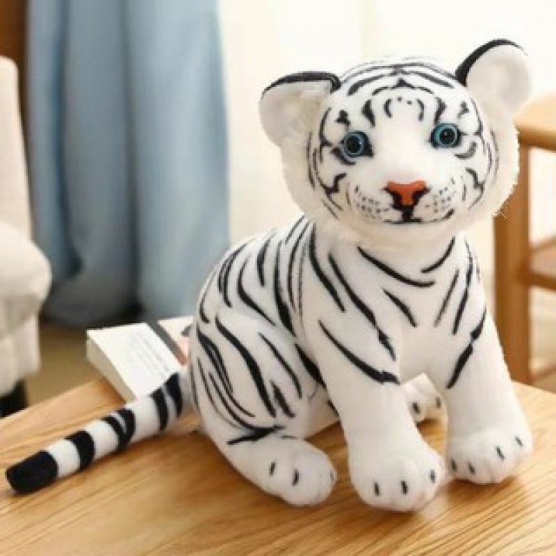 Hot Sale Children Gift Plush Stuffed Simulated White Tiger Toy Doll