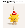 Cute Sun Flower Plush Stuffed Cartoon Toy Keychain with Custom Accessories