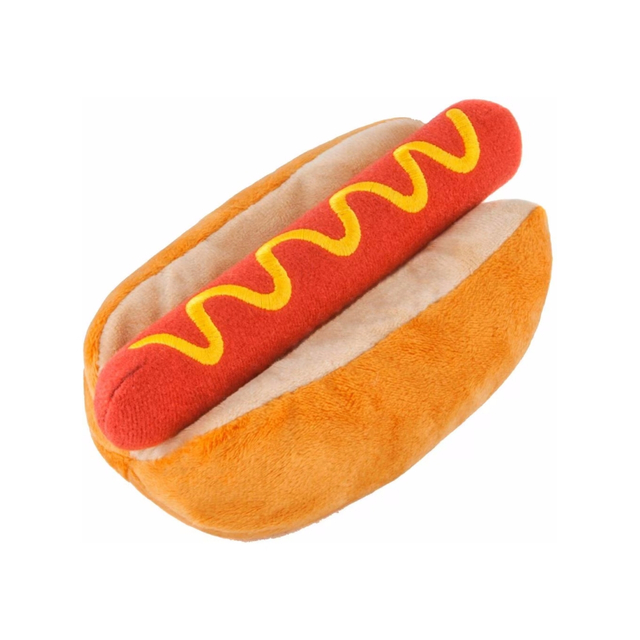 Food Hot Dog Soft Plush Interesting Squeaky Chewy Dog Toys