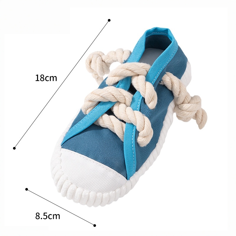 High Quality Pet Plush Shoe Shape Dog Squeaky Chew Rope Toy