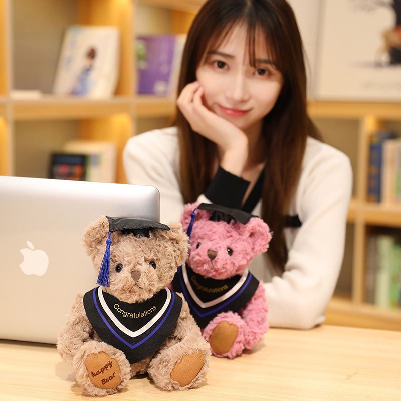 Custom Plush Stuffed Soft Graduation Teddy Bear Toy Doll Student Mascot