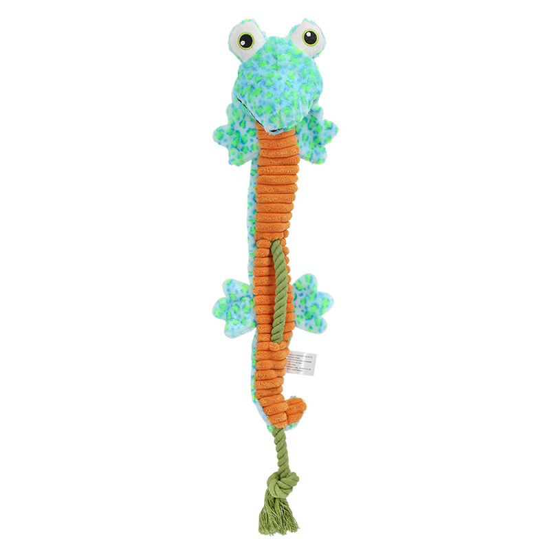 Creative Pet Plush Snake Corduroy Dog Chew Squeaky Rope Toy