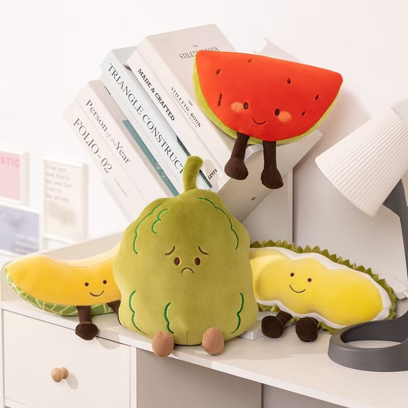 EN71 Baby Toy Plush Stuffed Cartoon Smile Fruit Watermelon Child Toy