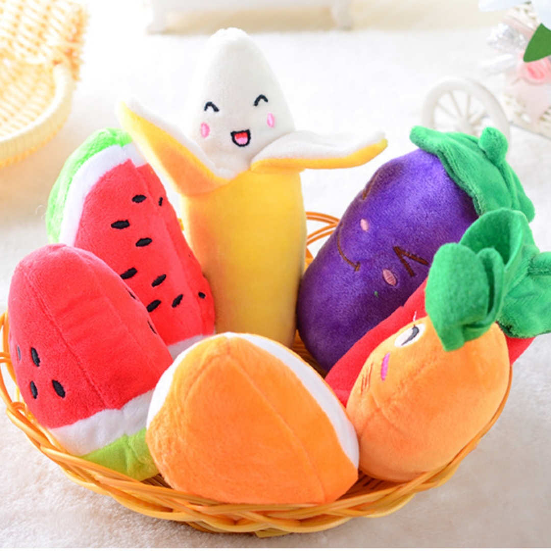 YD-BD011 Fruits Vegetables Creative Custom Plush Pet Gift Soft Squeaky Dog Toy