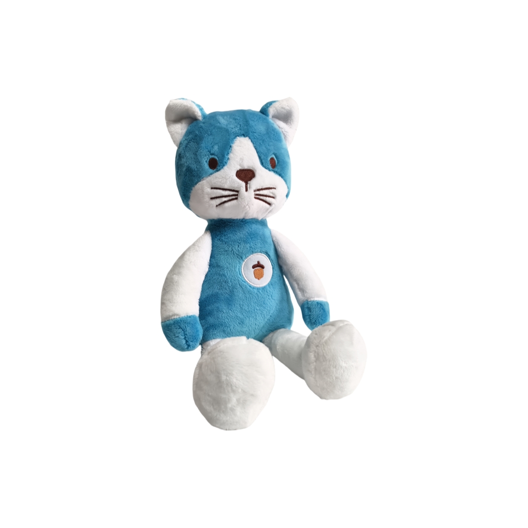 Fluffy Blue Cat Plush Stuffed Custom Wholesale Sitting Animal Mascot To