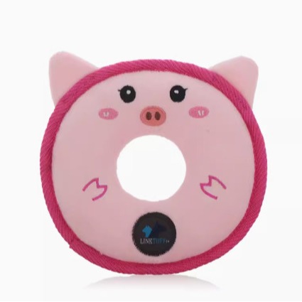 Custom Wholesale Plush Stuffed Pet Doughnuts Disc Dog Chew Squeaky Toy