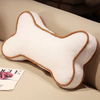 Custom Logo Cushion Plush Stuffed Bone Shape Fluffy Toy Pillow