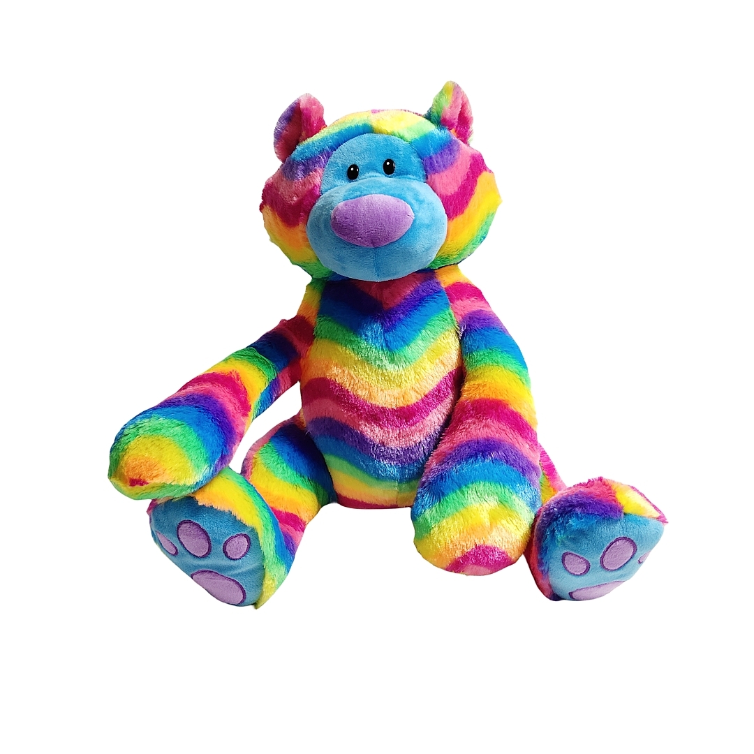 Rainbow teddy bear plush stuffed soft animal CE custom toys