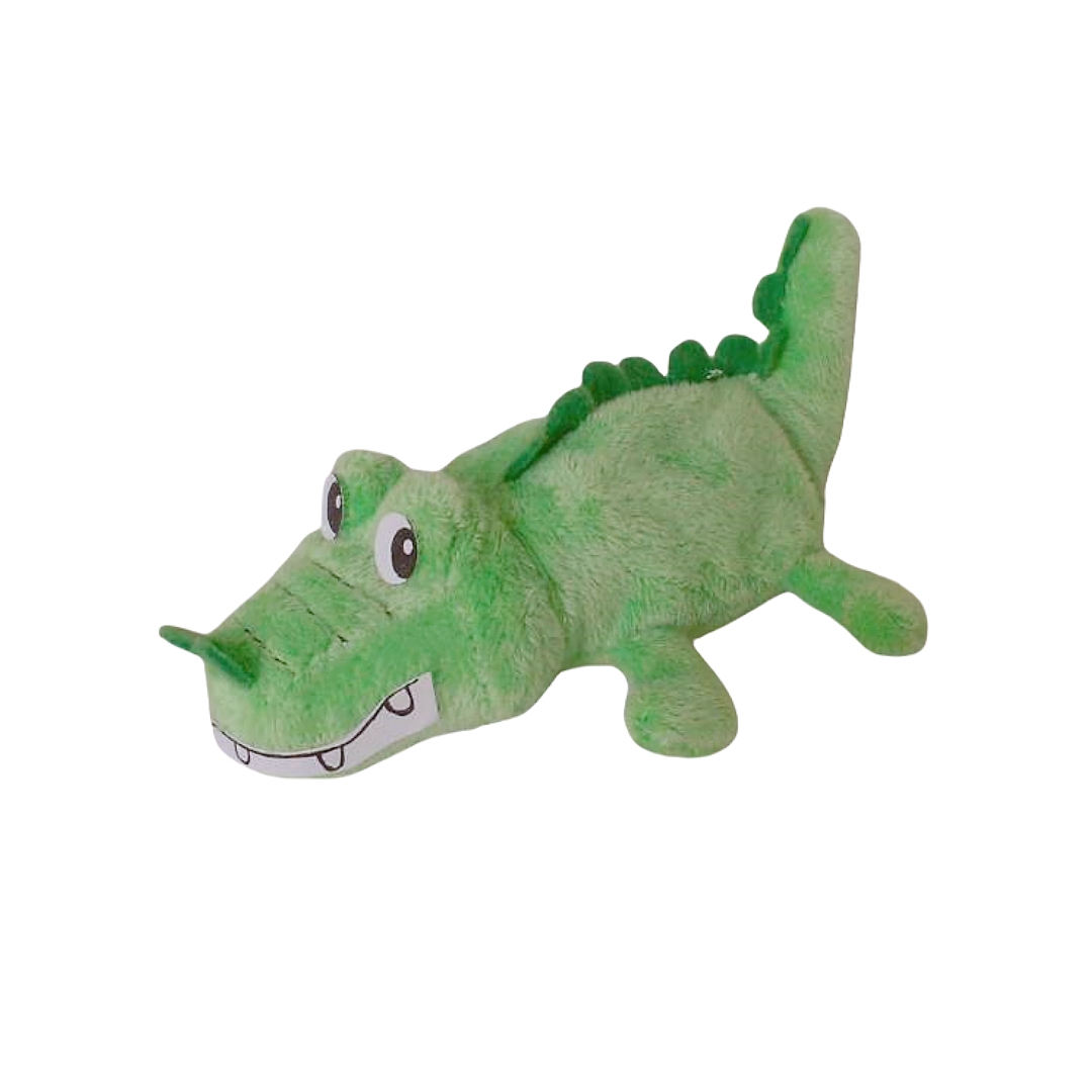 Green aligator soft mini plush custom stuffed toy with zipper keychain