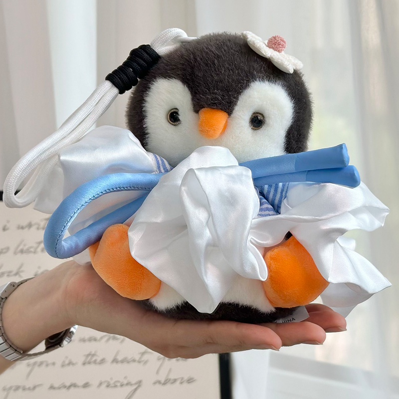 High Quality Custom Plush Stuffed Cute Penguin Toy Keychain Widget