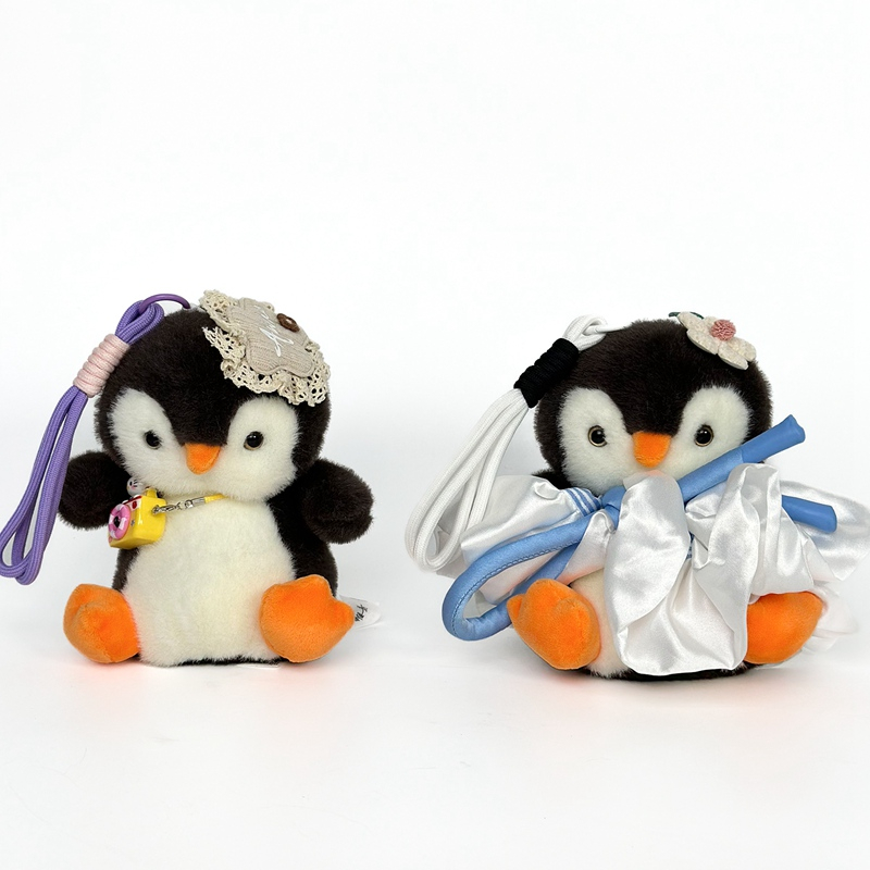 High Quality Custom Plush Stuffed Cute Penguin Toy Keychain Widget
