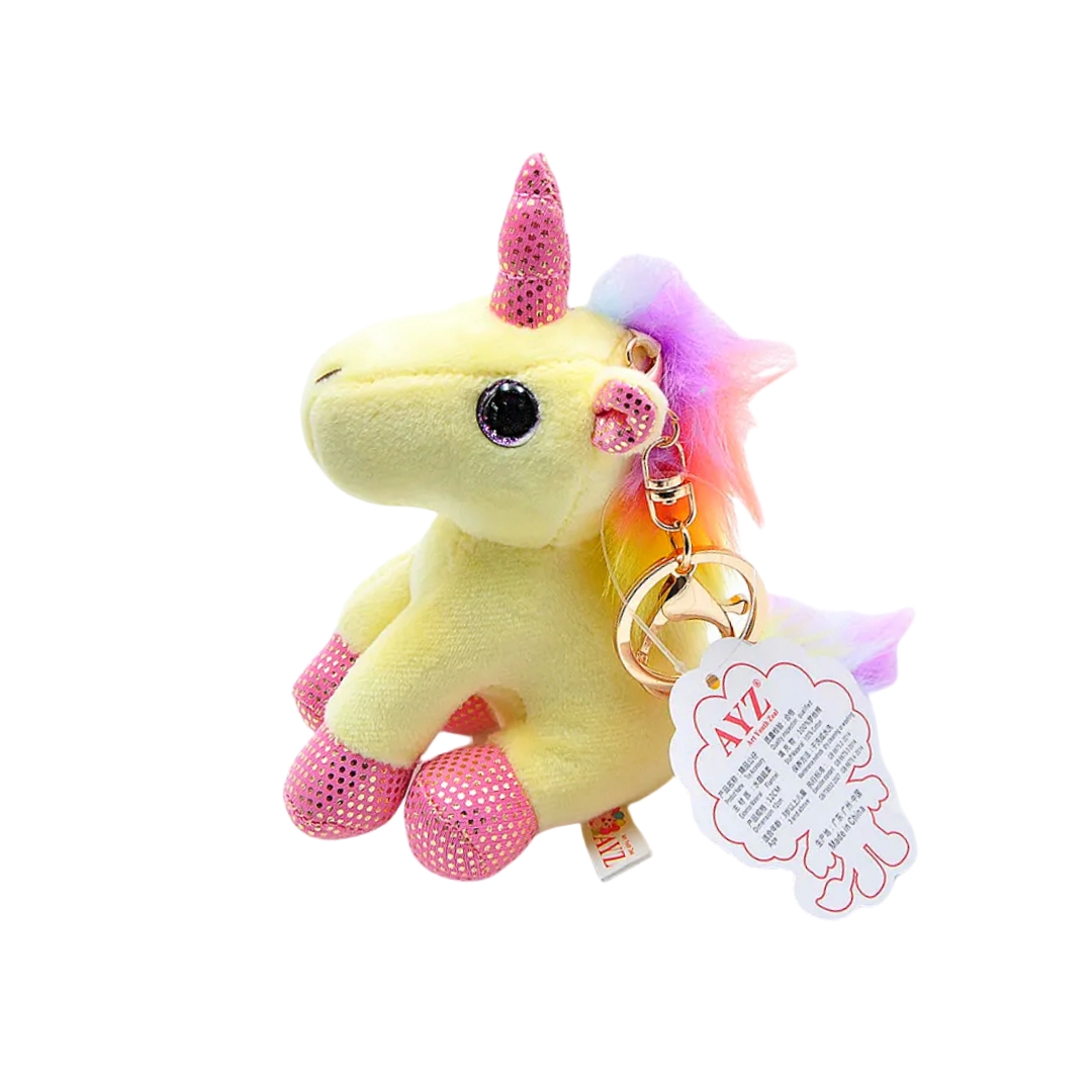 Unicorn Plush Colorful Soft Custom Animal Kids Keychain