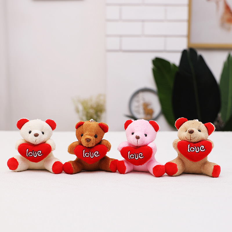 Wholesale Discount Wedding Decoration Plush Stuffed Teddy Bear Toy Keychain