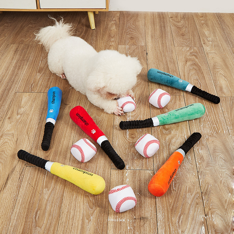 YD-BD003 10cm Baseball Wholesale Pet Gift Plush Soft Squeaky Dog Chewy Toy