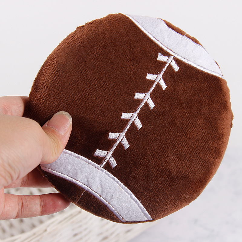 YD-BD009 Flat Round Sports Ball Plush Creative Soft Squeaky Dog Toy Wholesale