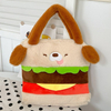 Cartoon Girl Gift Plush Stuffed Hamburger Dog Toy Handbag