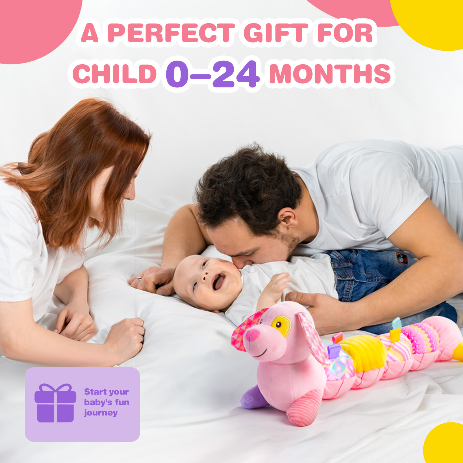 Creative Plush Electric Soft Pink Dog Baby Toy Doll Children Gift