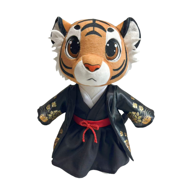 High-quality Custom Plush Stuffed Cartoon Tiger Toy Doll with Clothes