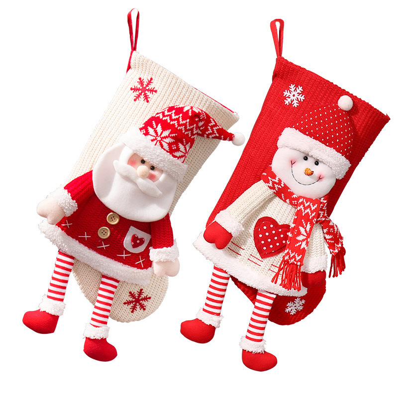 High Quality Wholesale Custom Christmas Sock Plush Soft Holiday Decoration