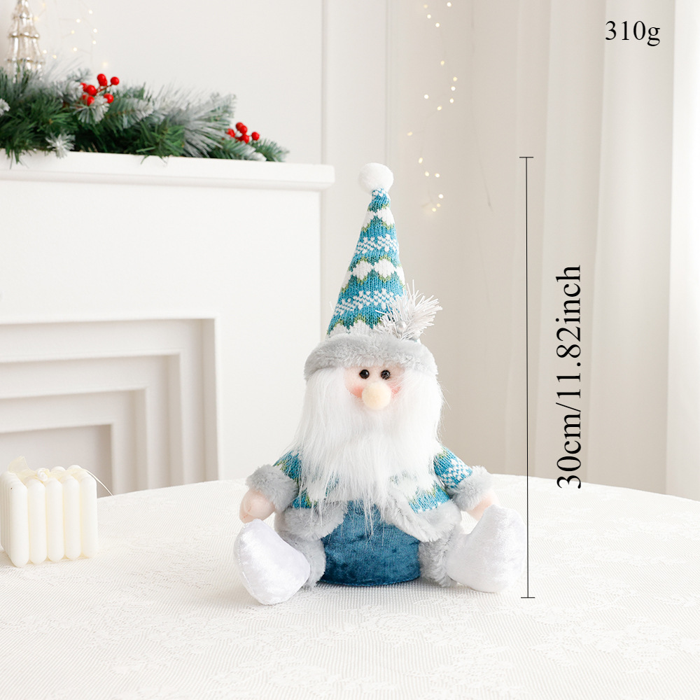 Creative Wholesale Plush Stuffed Cartoon Telescopic Santa Claus Toy Interactive Doll