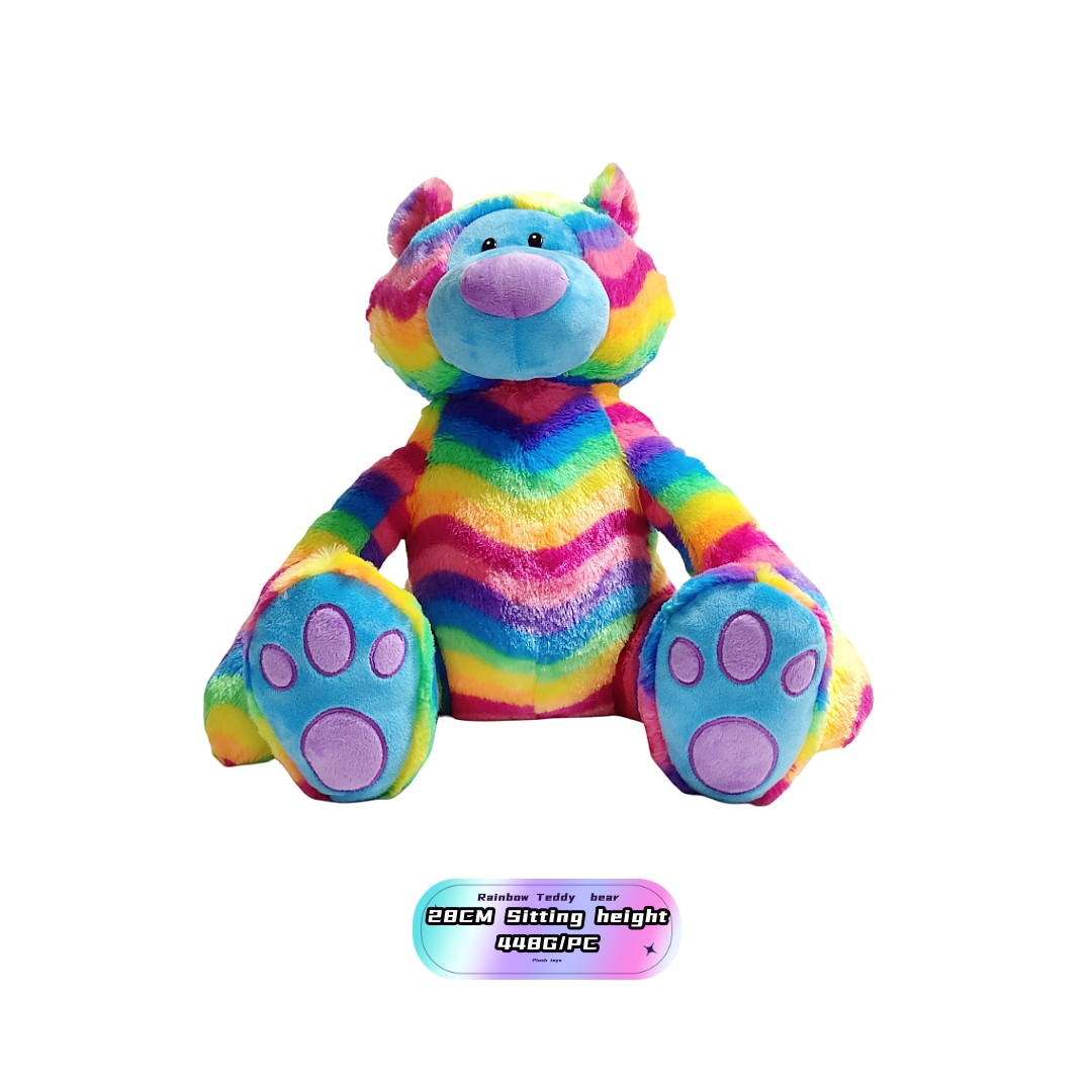 Rainbow plush bear toy (9)_副本