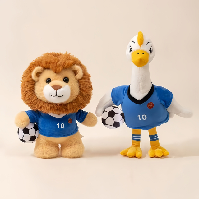 Football League Game Plush Lion Goose Mascot OEM Soft Animal Keychain Gift Toys