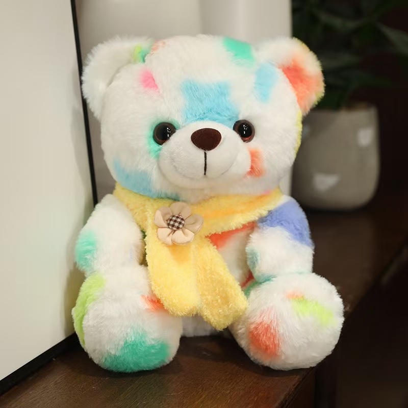 Custom Wholesale Plush Stuffed Colorful Teddy Bear Toy Doll