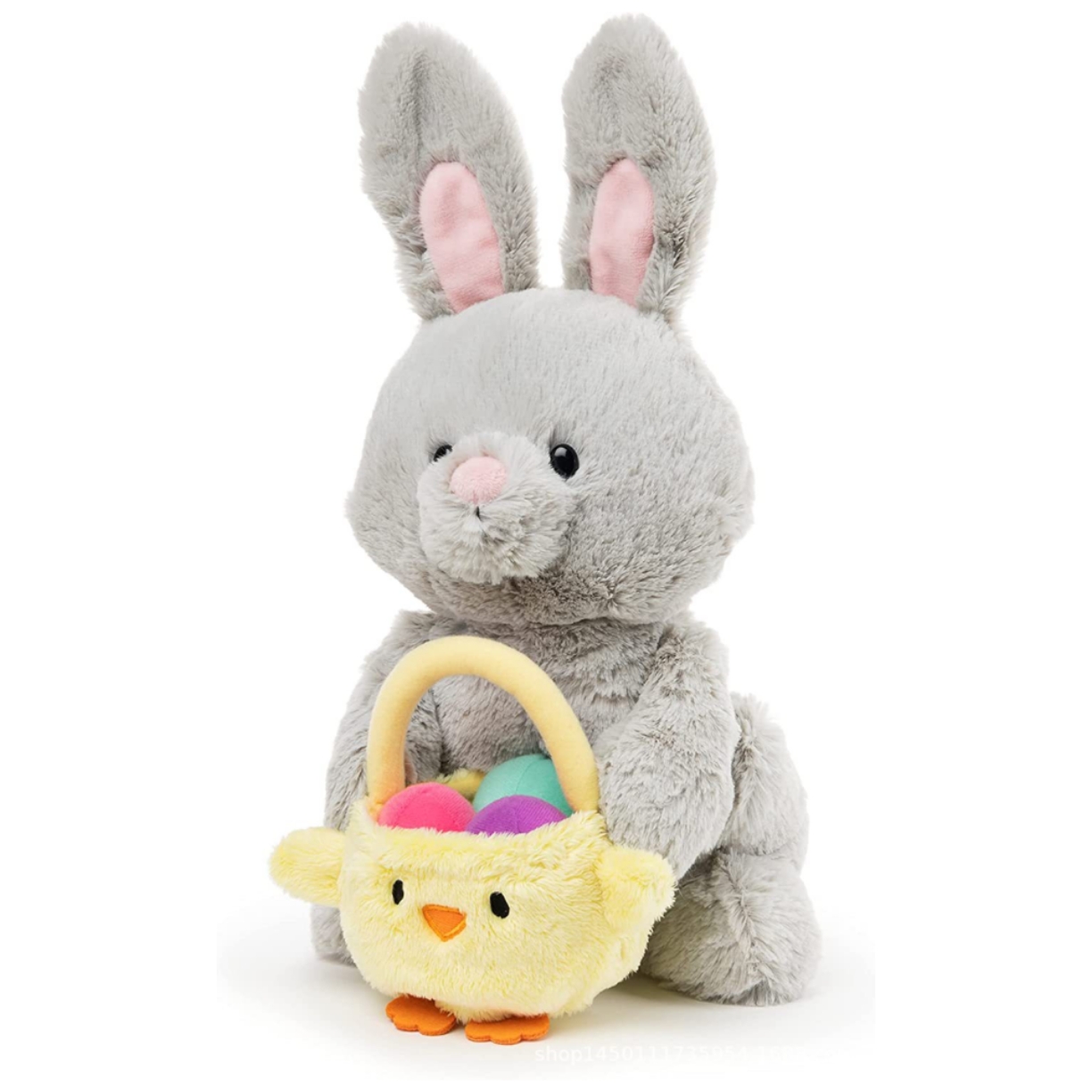 Holiday Party Decoration Plush Stuffed Bunny with Easter Eggs Blankets Toy Set