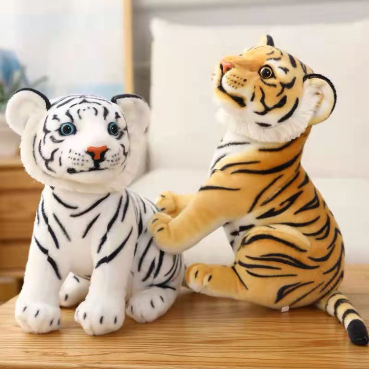 Hot Sale Children Gift Plush Stuffed Simulated White Tiger Toy Doll