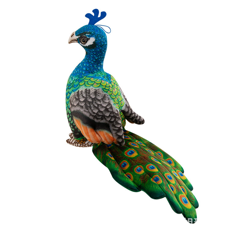 High Quality Embroidery Plush Mascot Stuffed Animal Peacock Toy
