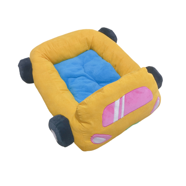 Convertible Car Pet Bed Cozy Comfort Fun Design Plush Fuzzy Dog Bed