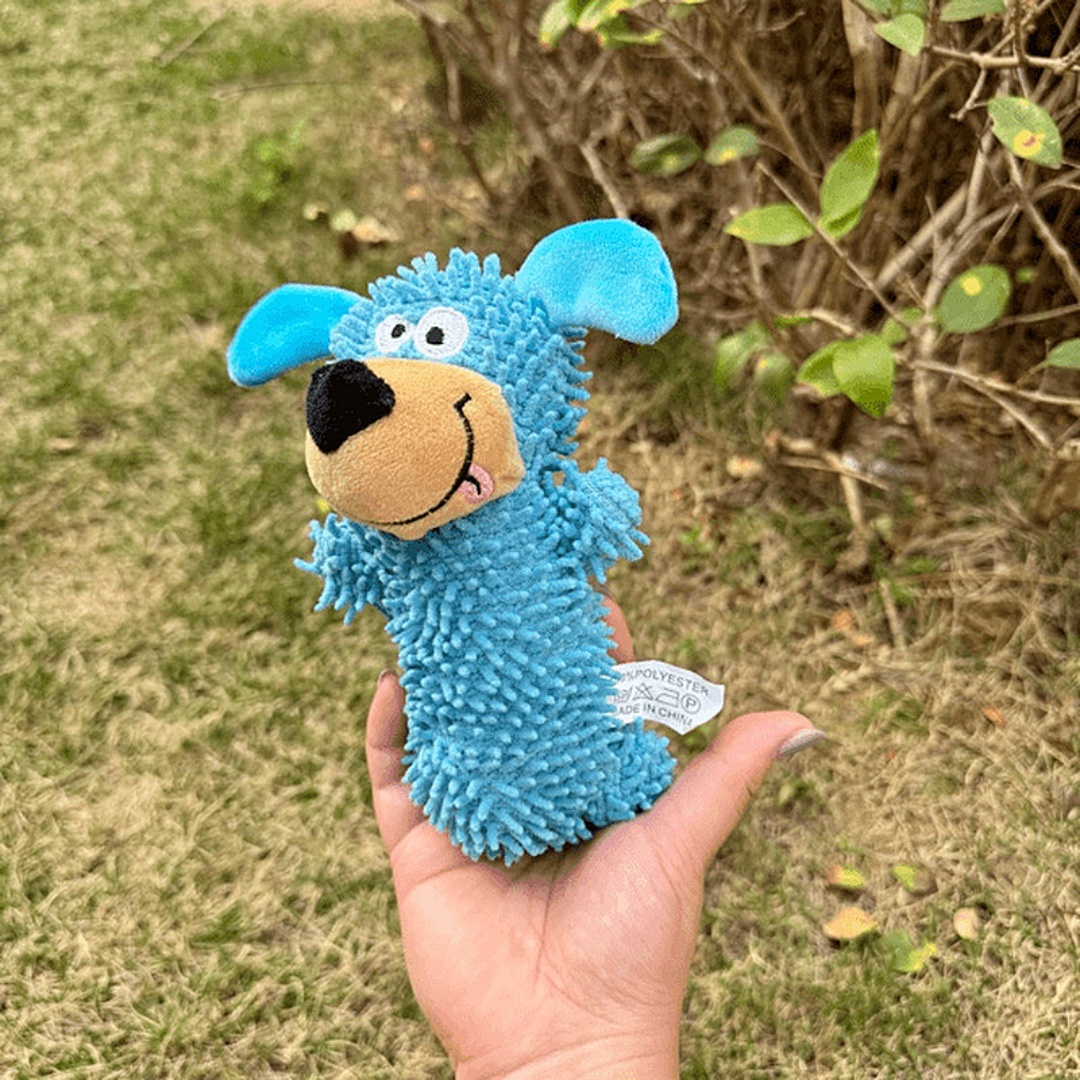 Yellow Blue Dog Mop Plush Soft Dog Chewy Squeaky Custom Pet Toys