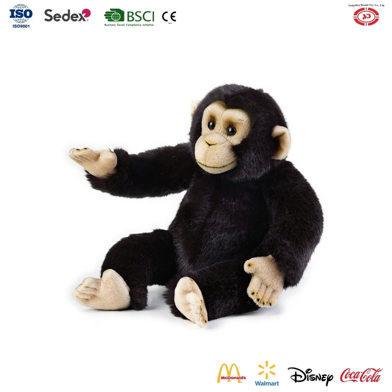 YD-BD060 Black Gorilla Classical Plush Simulation Animal Custom Fluffy Soft Children Toy
