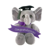 Gray And Pink Color Elephant Graduation Factory Made Stuffed Plush Soft Animal OEM Toy
