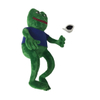 Green Smile Frog Soft Plush Custom Made Gift Toy with A Cup