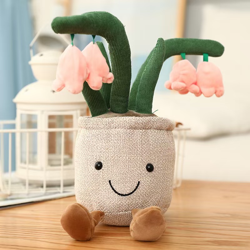 Simulated Plants Plush Stuffed Cartoon Bluebell Flower Toy Decoration