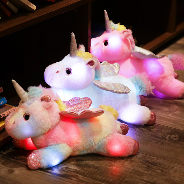 YD-BD037 Unicorn Plush Custom Design Glowing Gift Kids Toy with LED