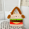 Cartoon Girl Gift Plush Stuffed Hamburger Dog Toy Handbag