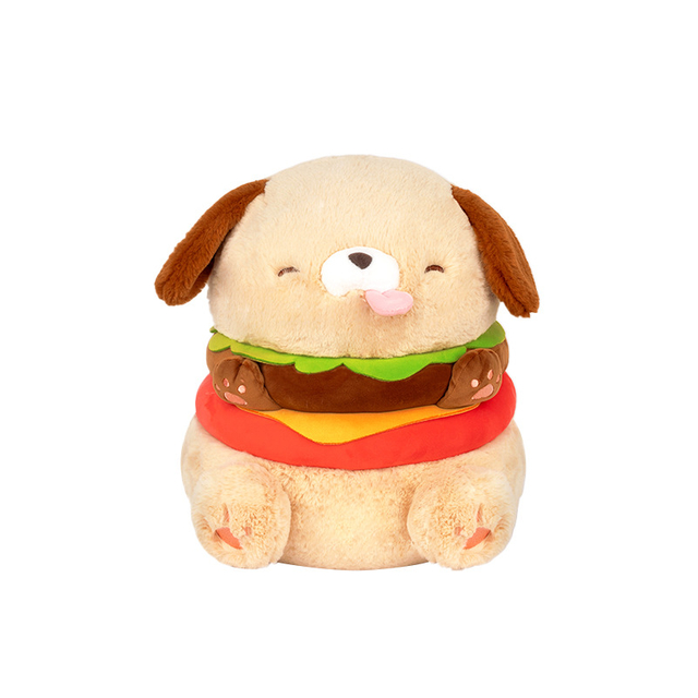 Creative Plush Stuffed Cartoon Cute Hamburger Dog Toy Doll