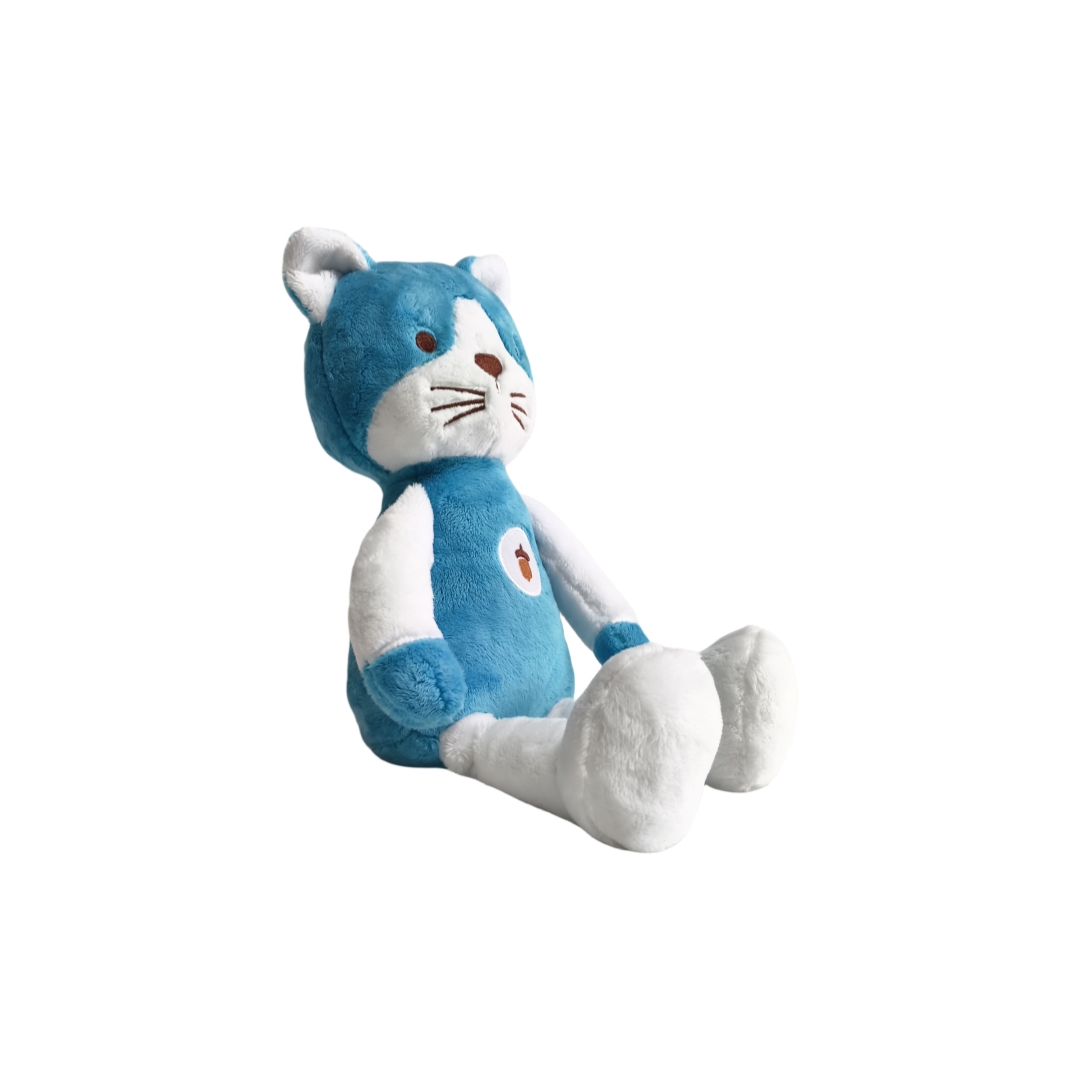 Fluffy Blue Cat Plush Stuffed Custom Wholesale Sitting Animal Mascot To
