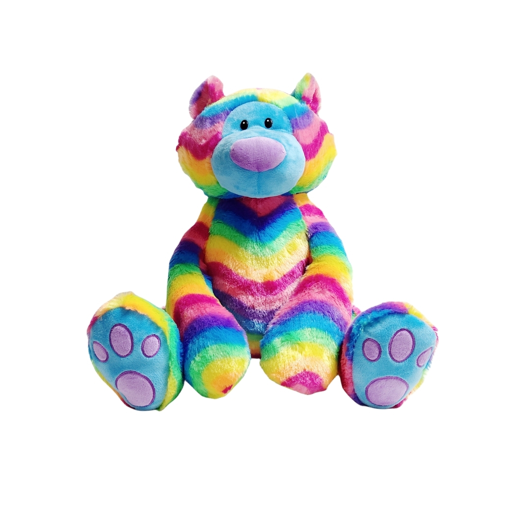 Rainbow plush bear toy (6)_副本