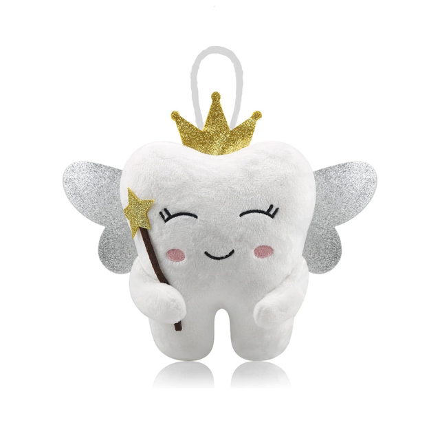Tooth Fairy Pillow with Shiny Wings Embroidered Souvenir Soft Plush Toys