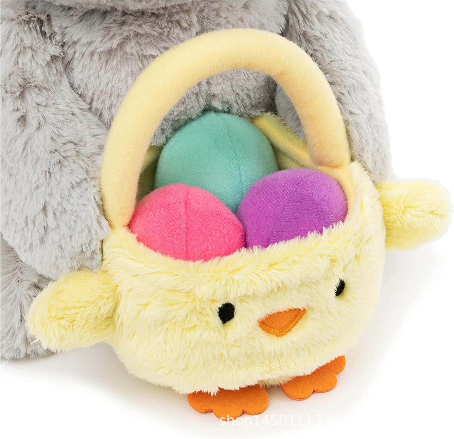 Holiday Party Decoration Plush Stuffed Bunny with Easter Eggs Blankets Toy Set