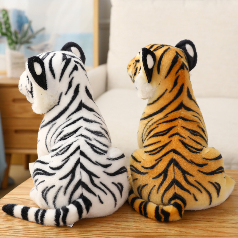 Hot Sale Children Gift Plush Stuffed Simulated White Tiger Toy Doll