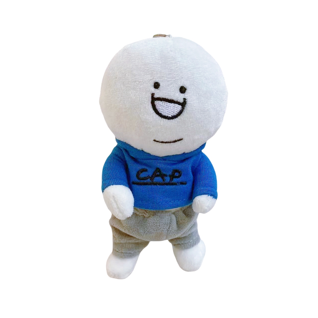 White Cheap Mini Doll Toy Plush Keychain with Hoodie