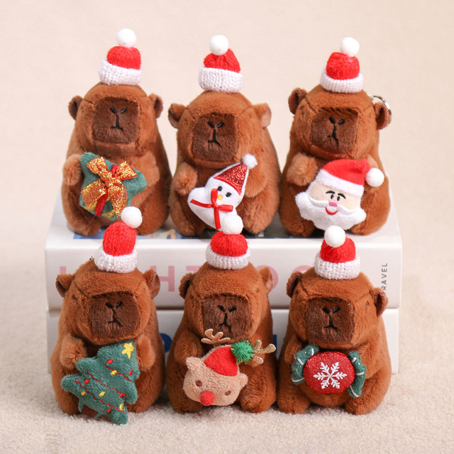 Christmas Plush Capabara Decoration Gift Kids Custom Wholesale Mascot Toys
