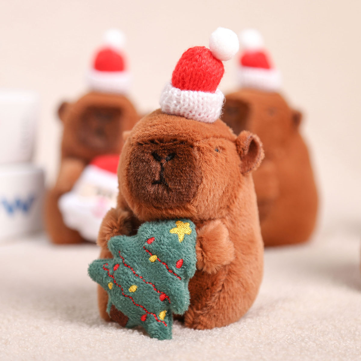Christmas Plush Capabara Decoration Gift Kids Custom Wholesale Mascot Toys