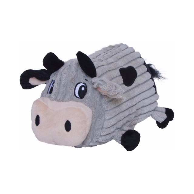Grey Lying Cow Animal Plush Custom Wholesale Dog Chewy Squeaky Toy