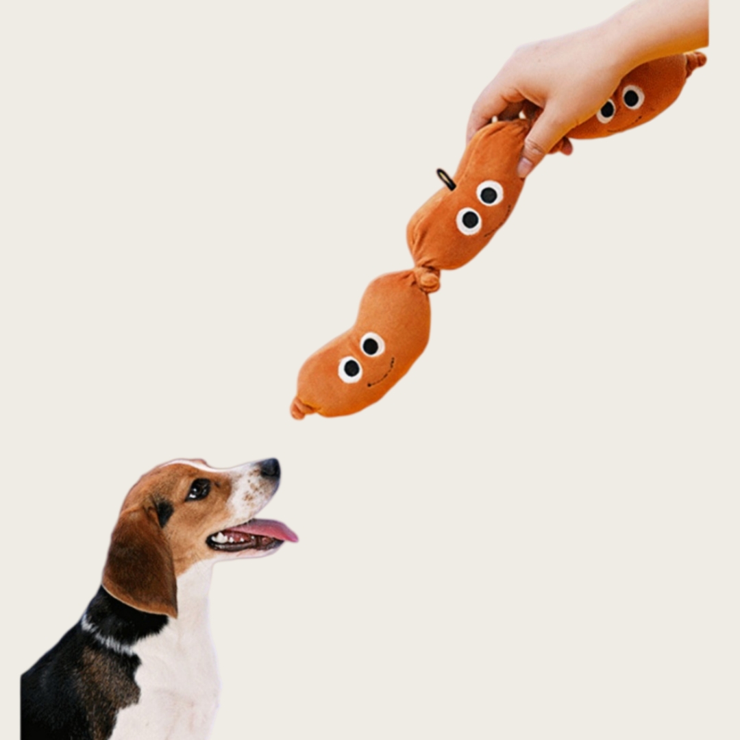 Dog Party Yummy Food Design Hamburger Soft Plush Squeaky Chewy Toys