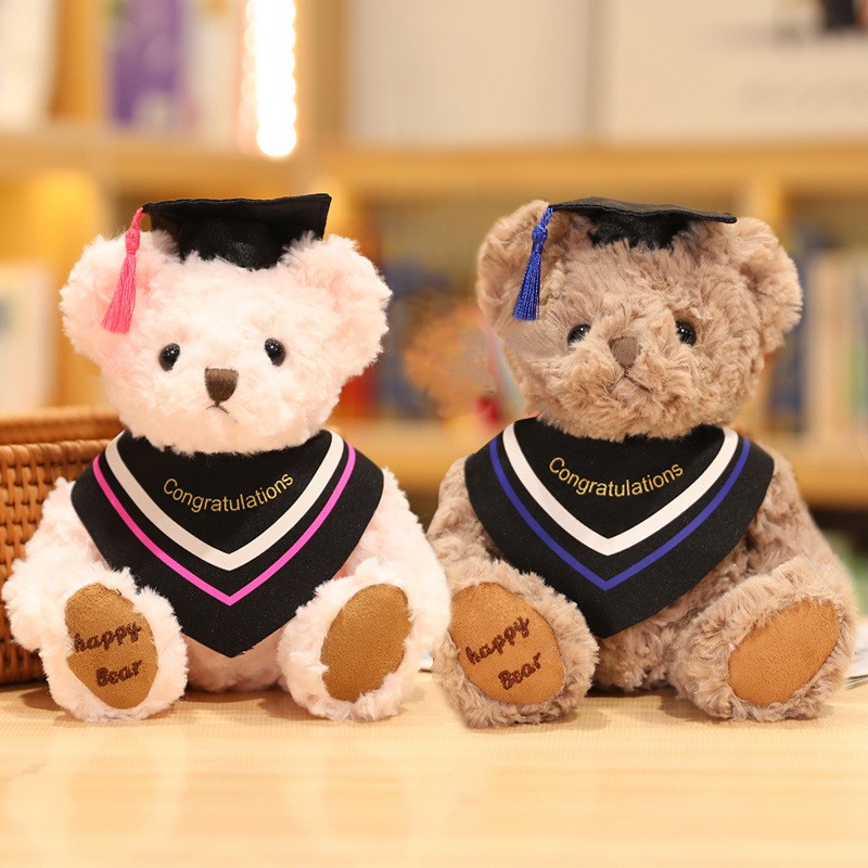 Custom Plush Stuffed Soft Graduation Teddy Bear Toy Doll Student Mascot
